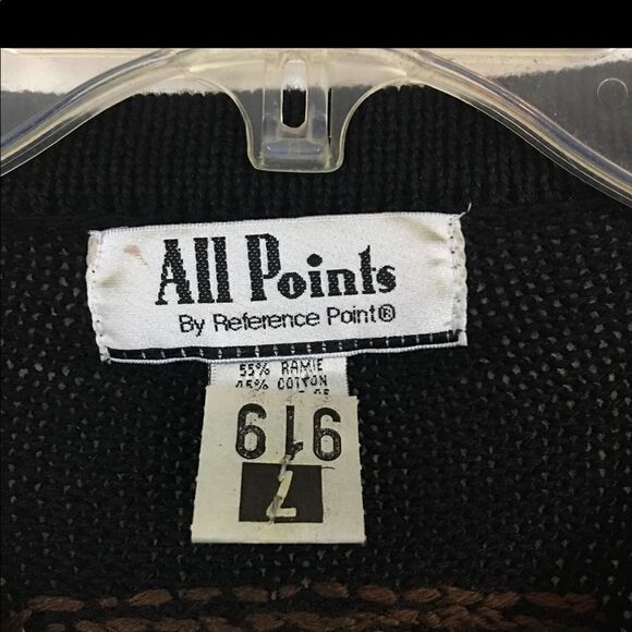 Vintage All Points Fall Leaves Embroidered Sweater Size Medium - Picture 3 of 4